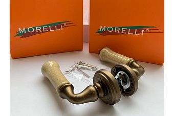 Дверная ручка нажимная MORELLI UMBERTO MH-41-CLASSIC OMB/CH старая матовая бронза/шампань