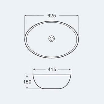 Раковина накладная Azario Letop AZ-3077 62,5х42см