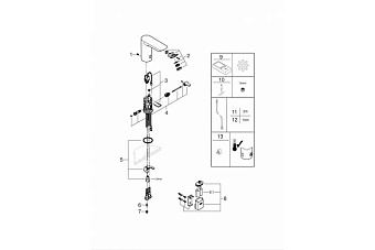 Смеситель для раковины GROHE Bau Cosmopolitan E 36451000 хром