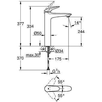 Смеситель для раковины GROHE Eurostyle 23719003 хром