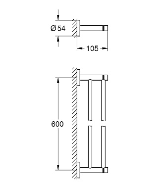 Полотенцедержатель GROHE Essentials 40802A01 тёмный графит глянец 65,4см