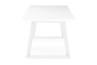 Кухонный стол раскладной AERO 90х160х75см закаленное стекло/сталь White Glass
