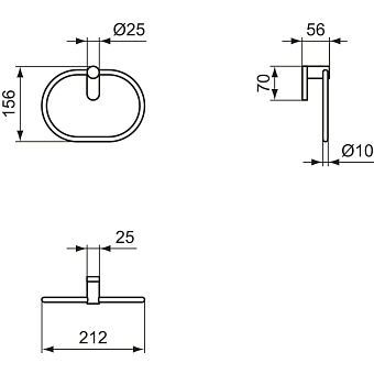 Полотенцедержатель IDEAL STANDARD CONCA T4503A5 оружейная сталь 21,2см