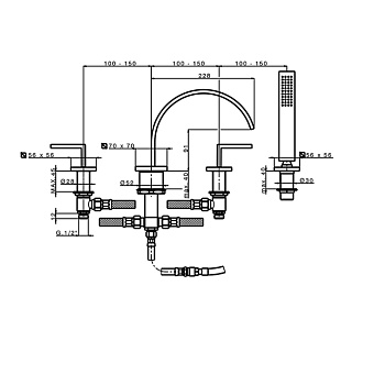 Смеситель для ванны Cisal Wave WA00026221 хром
