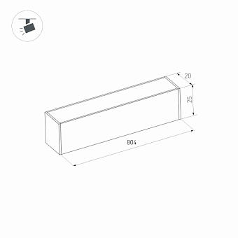 Магнитный трековый светильник Arlight Mag-Flat-25 034212 24Вт LED чёрный