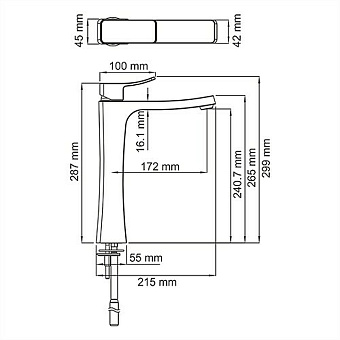 Смеситель для раковины WASSERKRAFT Aller 1063H хром