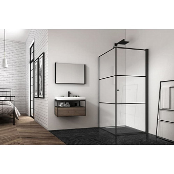 Угловое ограждение BERGES DARK 061020R 195х90см стекло прозрачное