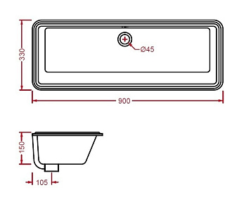 Раковина встраиваемая сверху ArtCeram WASHBASINS GEL002 01 00 33х90см