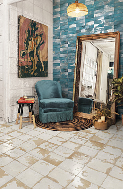 Настенная плитка PERONDA CERAMICAS FS Tradition 30898 Brick Blue 20х40см 0,96кв.м. глянцевая