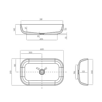 Раковина накладная Акватон Лола 1A73313KLK010 60х37см