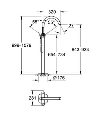 Смеситель для ванны GROHE Grandera 23318000 хром