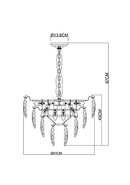 Люстра подвесная Arte Lamp LILLY A4070LM-9GO 360Вт 9 лампочек E14