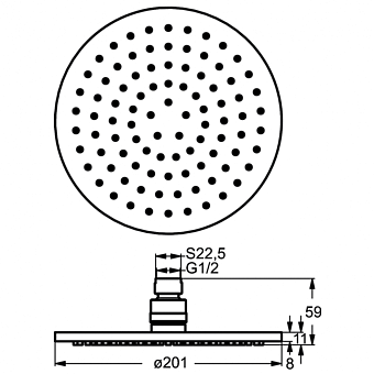 Верхний душ IDEAL STANDARD IDEALRAIN SOFT B9442AA chrome