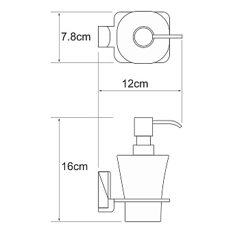 Дозатор WASSERKRAFT Leine K-5000 WHITE K-5099WHITE бежевый/хром