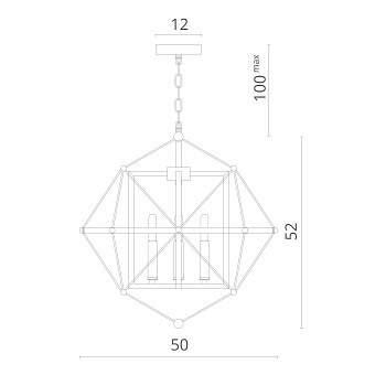 Люстра подвесная Divinare ODIN 2540/04 SP-4 40Вт 4 лампочек E14