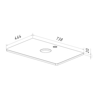 Столешница LEMARK Miano LM06M80S Стекло 46,4х73,8см белый