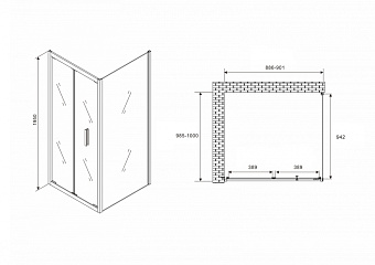 Угловое ограждение Abber Sonnenstrand AG07090-S100 195х100см стекло прозрачное