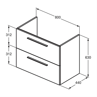 Тумба под раковину подвесная IDEAL STANDARD I.life T5256NH 44х80х63см