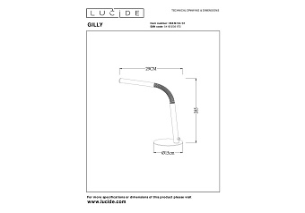 Настольная лампа Lucide GILLY 36612/04/31 3Вт LED