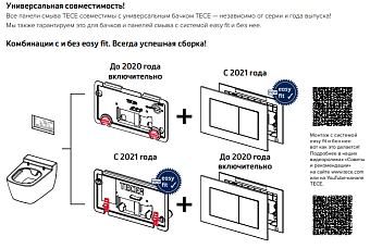 Комплект для установки подвесного унитаза Tece TECEbase K440921 с панелью смыва хром глянцевый