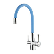 Смеситель для кухни LEMARK Comfort LM3075C-SkyBlue голубой хром