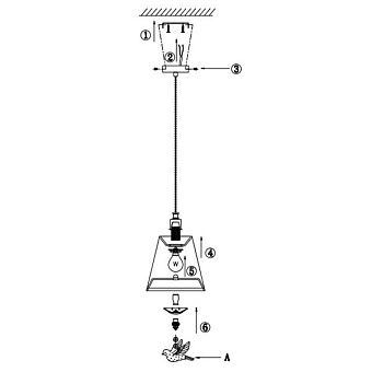 Светильник подвесной Maytoni Passarinho ARM001-22-W 40Вт E14