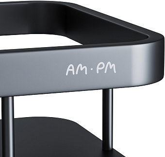 Полка в ванную прямая AM-PM Sense L A7453222 2-ярусная 12,8х34,5см чёрный