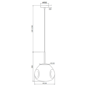 Светильник подвесной Maytoni Mabell P014PL-01CH 60Вт E27