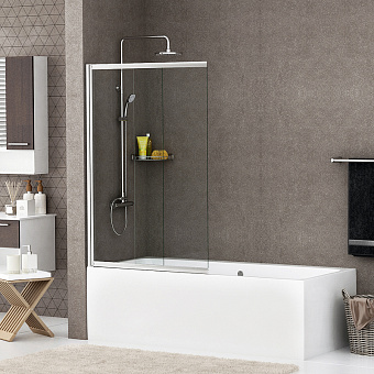 Стеклянная шторка на ванну WASSERKRAFT Main 41S02-80 140х80см