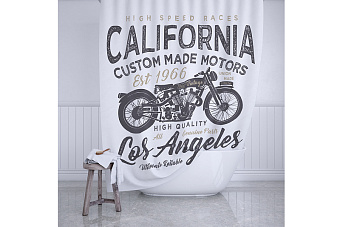 Шторка для ванной FIXSEN California FX-2500 200х180см Белый/чёрный