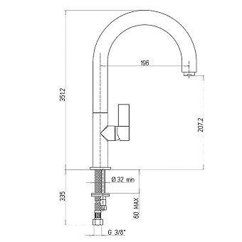 Смеситель для кухни Paini Cox 78CR572PSALMKM высокий излив хром