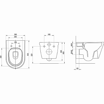 Унитаз подвесной RAVAK Chrome X01651 безободковый без сиденья