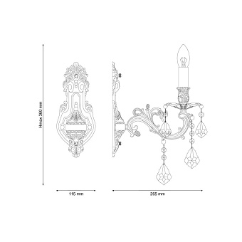 Бра Lucia Tucci BARLETTA W122.1 coffe gold 60Вт E14