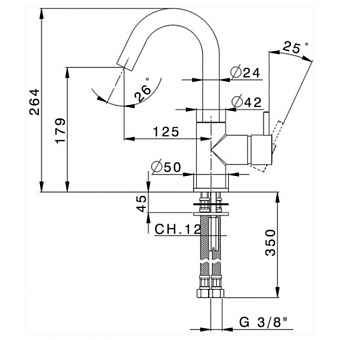 Смеситель для раковины Cisal Less New LN00048521 хром