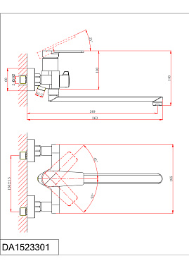 Смеситель для ванны D&K Bayern.Fürth DA1523305 чёрный