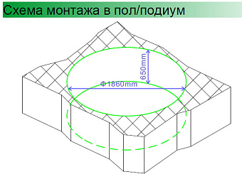 Ванна акриловая Gemy G9090 B 190х190см встраиваемая