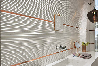 Настенная плитка FAP CERAMICHE Roma Diamond fPQH Line Carrara Brillante 120х50см 1,8кв.м. глянцевая