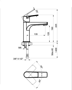 Смеситель для раковины Azario TREYA AZ-156845024 чёрный