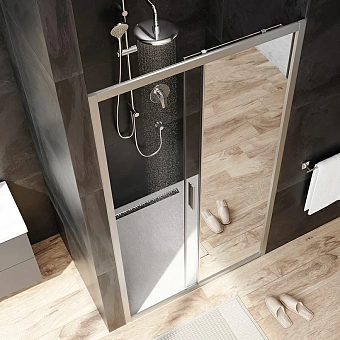 Душевая дверь AM-PM Gem Solo W90G-110-1-195MMir 195х110см стекло зеркальное