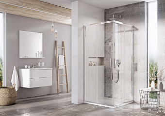 Угловое ограждение RAVAK Blix Slim X1LM70C00Z1 195х90см стекло металл