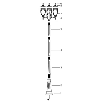 Светильник ландшафтный Maytoni Fleur O414FL-03GB 60Вт IP44 E27 золото/чёрный