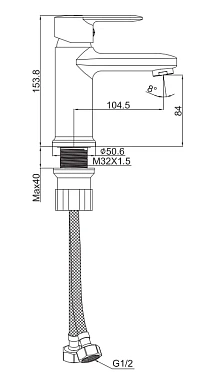 Смеситель для раковины Maxonor MN1074 хром