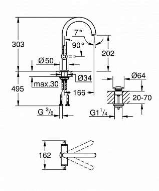 Смеситель для раковины GROHE Atrio New 21022DC3 хром