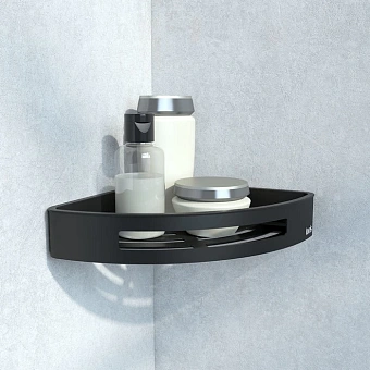 Полка в ванную угловая IDDIS Optima Home SHE11SBi44 1-ярусная 22х21,5см чёрный