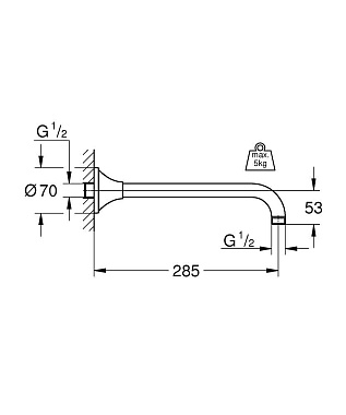 Держатель для верхнего душа GROHE 27986IG0 золото/хром