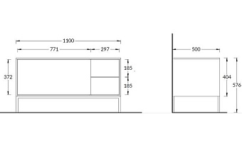Тумба под раковину подвесная KERAMA MARAZZI Atollo AT.110.WHT.M 50х110х40,4см