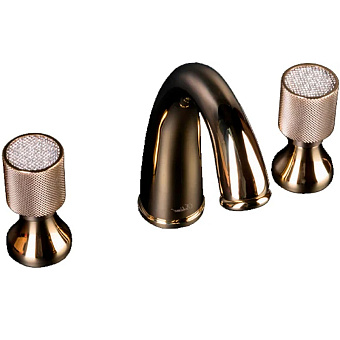 Смеситель для раковины Boheme Royal Cristal 297-Royal/CRST золотой