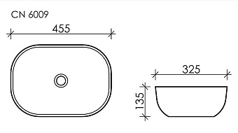 Раковина накладная Ceramica Nova ELEMENT CN6009 45,5х32,5см