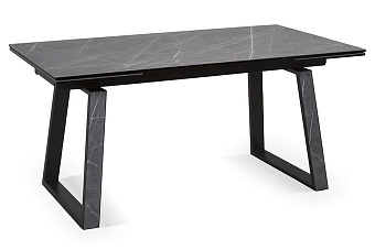 Кухонный стол раскладной AERO 90х160х76см закаленное стекло/керамика/сталь Pietra Grey