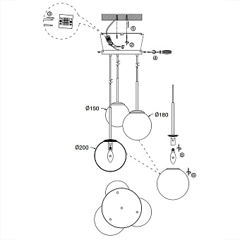 Светильник подвесной Maytoni Basic form MOD321PL-03G 40Вт E14